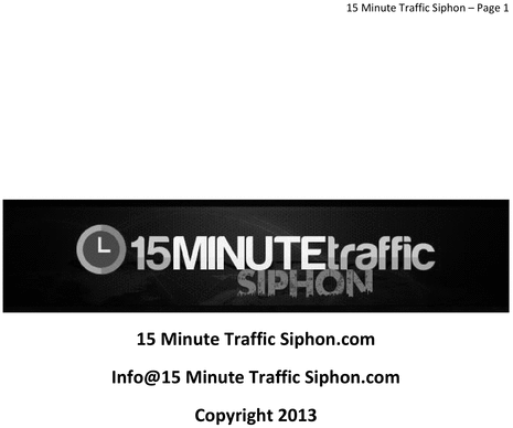 Product picture 15 Minutes TRaffic Siphon