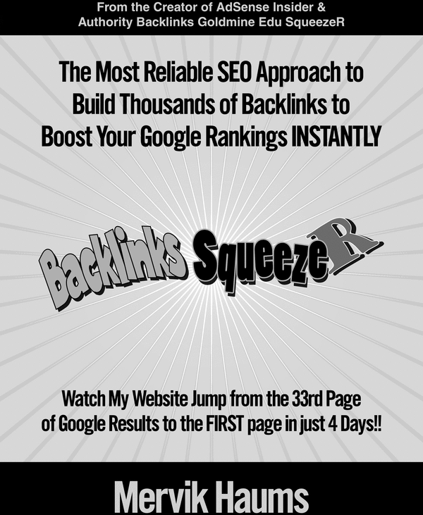 Product picture Backlinks SQueezeR! Build 1000s of Backlinks & Rank Top on G